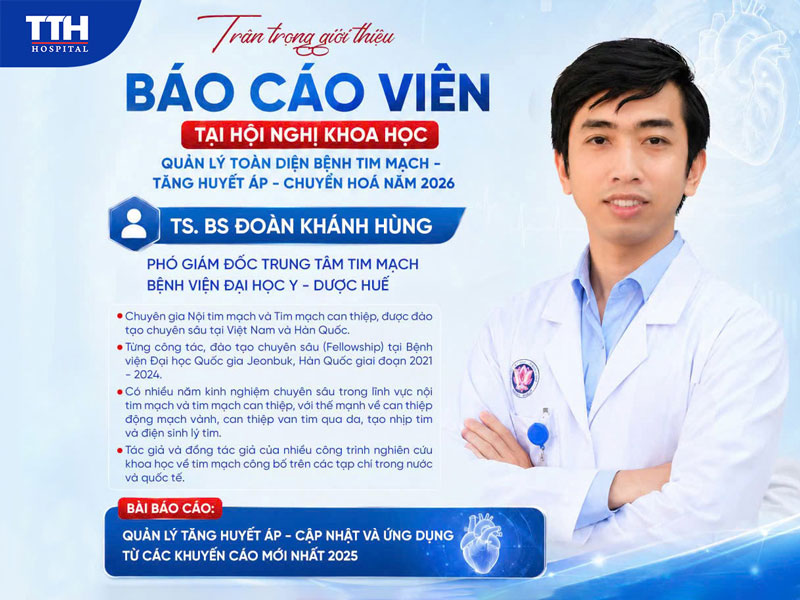 Báo cáo viên: TS.BS Đoàn Khánh Hùng - Phó Giám đốc Trung tâm Tim mạch, Trường Đại học Y - Dược Huế.