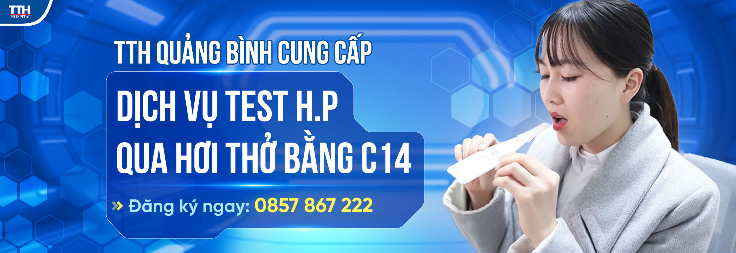 Dịch vụ test H.P qua hơi thở bằng C14 nhanh, chính xác, không đau